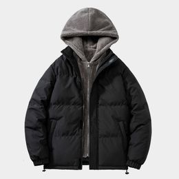 Men's Down Parkas Aulemen Winter Jacket Men Thicken Warm Coat Hooded Jackets Solid Color Parka Coats Fashion Plus Size Streetwear 231128