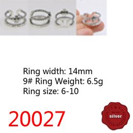 20027 Fashion Ring Double Layer Cross Flower S925 Sterling Silver Opening Personalised Index Finger Youth Trend Piece Vintage Punk