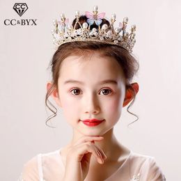 Hair Accessories CC Children Hairbands Tiaras And Crown Butterfly Hair Accessories For Girls Princess Birthday Party Luxury Fine Gift su073 231127