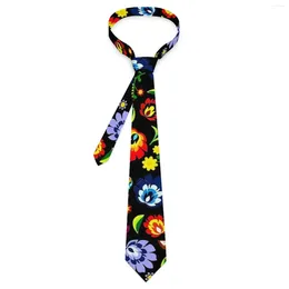 Bow Ties Mens Tie Colourful Floral Neck Hungarian Folk Print Classic Casual Collar Wedding High Quality Necktie Accessories