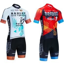 2024 BAHRAIN Team Cycling Jersey Bike Shorts Suit Men Women Road Bike Quick Dry Pro Ciclismo Maillot Riding Jersey 20D Bibs pants Clothing