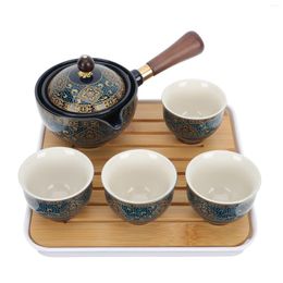 Dinnerware Sets Ceramic Tea Set Asian Cups Kettle Infuser Loose Leaves Porcelain Teapot Ceramics Chinese Travel