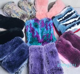 Five Fingers Gloves Style Winter Girl Natural Real Rex Rabbit Fur Gloves Good Elastic Knitted Rabbit Fur Mittens Lady Real Rex Rabbit Fur Gloves