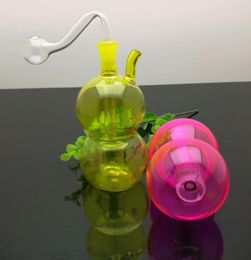 Glass Pipes Smoking Manufacture Hand-blown hookah Colored gourd silent filter glass water pipe