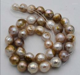 Chains Natural 11-13 Mm Multicolor Baroque Edison Pearl Beads Necklace 18" 36"