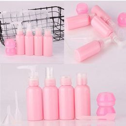Storage Bottles 6pcs Refillable Travel Set Package Cosmetics Plastic Pressing Spray Bottle Makeup Tools Kit For