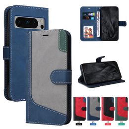 Hybrid Colour Leather Wallet Cases For Google Pixel 8 Pro 7A One Plus CE3 Lite 11 5G Abstract Contrast Hit Holder Card Slot Business Flip Cover Mobile Phone Pouch Purse