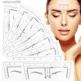 Tattoos Coloured Drawing Stickers 10/30/50pcs Disposable Tattoo Eyebrow Ruler Sticker with Brow Shape Eyebrow Ruler for Permanent Makeup Tools SuppliesL231128