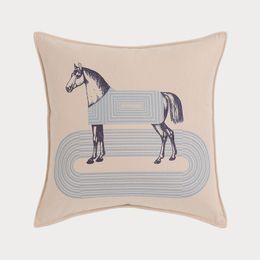 Pillowcase Affordable Fashion Horse Single-Sided Printed Square Pillow Living Room Sofa Decoration Super Soft Waist Cushion Cushion without Pillow Core