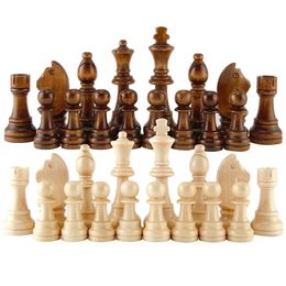 Chess Games 32pcs Wooden Chess Pieces Complete Chessmen International Word Chess Set Chess Piece Entertainment Accessories 231127