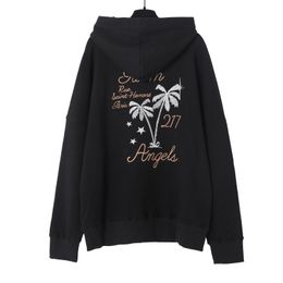 Palm Angels Hoodie 2023 Classic Palm Tree Print Minimalist Letter Top Autumn and Winter Fashion Casual Luxury Men's and Women's High-quality Neutral Long Sleeved 28