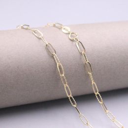 Chains Au750 Real 18K Yellow Gold Chain Neckalce For Women Men 3mmW Big Cable Necklace 18''L Jewellery