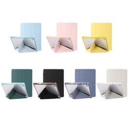 Acrylic Smart Stand Case for iPad Air 3 10.5 10.9 Air4 5 9.7 Air1/2 Transparent Cover For IPad 7 8 9 10.2 11 12.9 with Pencil Holder