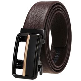 Belts Men's Leather Belt Business Formal TOP Cowhide Ratchet Belt High Quality Metal Automatic Buckle For man 231128