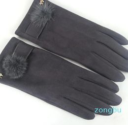 Five Fingers Gloves Korean Fashion Women Lady Autumn Winter Wind-proof Warm Thermal Mittens Outdoor Thin Touch Screen Simple Hand Muff