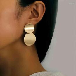 Hoop Earrings Fashion Women Creative Trendy Two Pieces Metal Stacking Plating Craft Gold Colour Earring Girls Vacation Party Gift