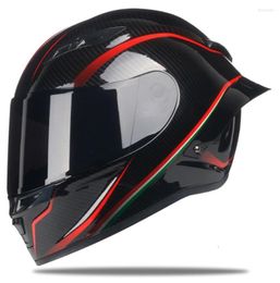 Motorcycle Helmets 2023 RED LINE Full Face Carbon Fibre Racing Helmet DOT Motocross Off Road Safe Ff