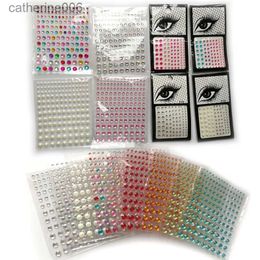 Tattoos Coloured Drawing Stickers 1PC Rhinestone Art Eyeliner Stickers Body 3D Crystal Glittering Eyebrow Makeup Face Eyes Diamond Temporary Tattoo Festival Party