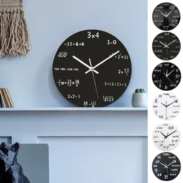 Wall Clocks Engineer Gift Silent Non-ticking Math Wooden Classroom Home Decor With Expressions Quartz Movement Student