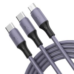 2.4A 3 in 1 Micro USB Type C Charge Cable Multi Port Fast Charging Cord Mobile Phone Wire 1.2m for Samsung Huawei Xiaomi