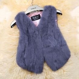 Fur Rabbit Fur Waistcoat Real Fur Coat Natural Fur Jacket Female Winter Warm Leather Fur Coat High Quality Fur Vest