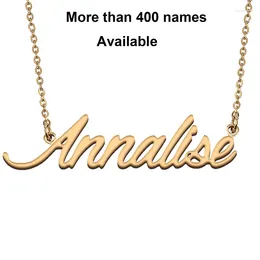 Chains Cursive Initial Letters Name Necklace For Annalise Birthday Party Christmas Year Graduation Wedding Valentine Day Gift