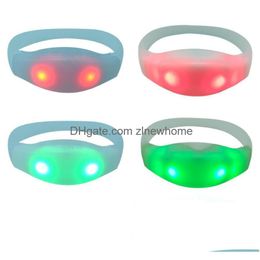 Rgb Led Light Sound Activated Bracelet Bangle Voice Control Wristbands For Party Rave Concert Carnival Favors Drop Delivery Dhqn1