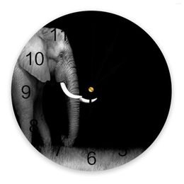 Wall Clocks Animal Elephant Grass PVC Clock Modern Design Living Room Decoration Home Decore Digital