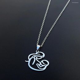 Pendant Necklaces Mom Baby Stainless Steel Necklace Kids Children Mother's Day Classic Jewelry Gift