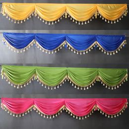 Other Event Party Supplies Event Party Valance Drape Panel Decoration Wedding Backdrop Curtain Swag Stage Background Drapery Table Skirt Ice Silk Swag 231127