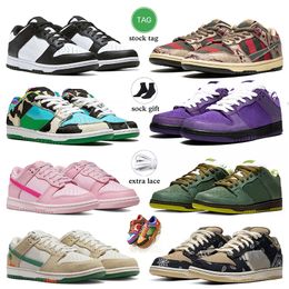 Top Quality OG Low Panda Duncks Shoes Freddy Krueger Chunky Dunkys Jarritos Grey UNC Women Men Big Size 13 Sneakers Lows Pandas Purple Lobster Green Be 1 of One Trainers