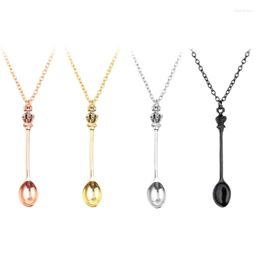 Chains Women's Fashion Vintage Crowns Mini Spoon Pendant Necklace Long Chain Jewellery Dropship
