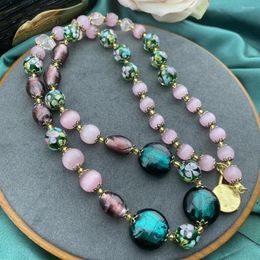 Chains Mediaeval Vintage Fashion Commuter Coloured Glaze Art Is Pure And Fresh Sweet Lovely Light Luxury Contracted Style Restor