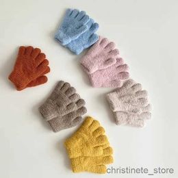 Children's Mittens Children Winter Coral Fleece Warm Gloves Thicken Kids Baby Plush Furry Full Finger Mittens Girls Autumn Hand Warmer for 3-6Years