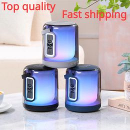 New TG376 Bluetooth Speaker Portable Player RGB Colorful Light Subwoofer Audio Mini Column Waterproof TF USB FM TWS Outdoor Speakers