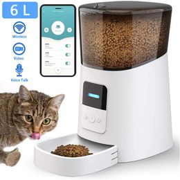 Feeding Pet Feeder Dispenser 6L For Cat And Dog Travel Supply Automatic APP Video Camera Smart Slow Feeder Dispenser Fixed Time Of Food