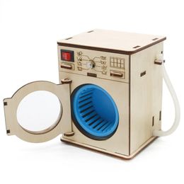 Action Toy Figures Washing Machine Model 3 drum Technology Small Production DIY Science and Education Experimental Material Package 231127