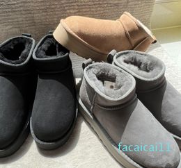 Platform Boot Designer Boots Women Winter Ankle Australia Snow Boots Thick Bottom Real Leather Warm Fluffy Booties With Fur size