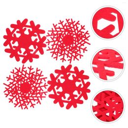 Pillow 4pcs Christmas Cloth Coasters Snowflake Tableware Mat Design
