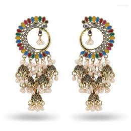 Dangle Earrings Ins Jhumki Jhumka Handmade Pearl Beads Flower Irregular Piercing Vintage Trendy Women Party Jewelry