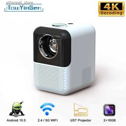 Projectors Touyinger ET31 Android beam projector portable projectors for movies mini short focus home theater mini led 4k beamer Q231128