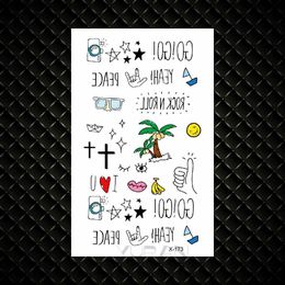 Tattoos Coloured Drawing Stickers Hot Small Sexy Lips Leaf Black Cartoon Temporary Tattoo Cute Star Tatoos Sticker Love Women Body Finger Art Tatoo Kid WaterproofL23