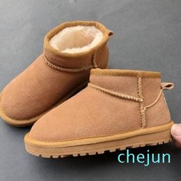 Children Shoes Girls Boots kids Winter Warm Ankle Toddler fashion tide windtight Shoe Plush ultra mini Antelope brown