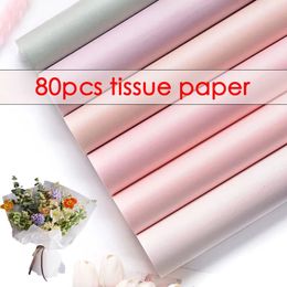 Packaging Paper 80pcs Flower Tissue Paper Wrapping Paper 75*52CM Craft Floral Packaging Gift Home Scrapbook Decoration 231127