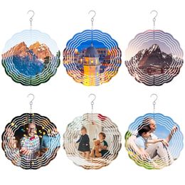 Garden Decorations 6Pcs 8 Inch DIY Sublimation Wind Spinner Blanks 3D Spinners Hanging for Indoor Outdoor Decoration 231127