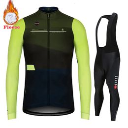 Cycling Jersey Sets Winter Team Clothing Set Long Sleeve Thermal Bicycle Jacket Trouser Suit Bib MTB Mountain Bike 231127