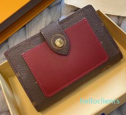 Designer Women Juliette Patchwork Printed Wallets Paris Brand Genuine Leather Checkerboard Short Wallet Card Holder Bag Coin Purses Luxurys Designers Bags