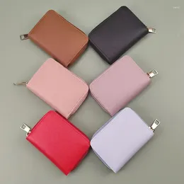 Card Holders Fashionable Organ Bag Multi-card Women's Holder Zipper Sleeve PU Leather