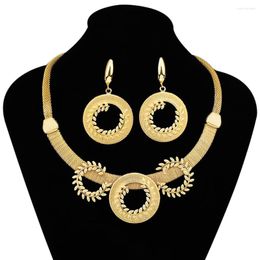 Necklace Earrings Set African Jewelry Dubai Luxury Evening Dress Bridal Original Interesting Women's Wedding