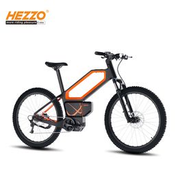 HEZZO Free Shipping US Warehouse Carbon Fibre Hybrid Ebike 48V 500W Middrive Central Motor E Bike 20A SAMSUNG Cell Battery Long Range LCD Electic Carbon Bike Emtb